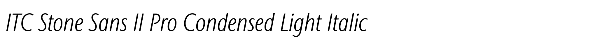 ITC Stone Sans II Pro Condensed Light Italic image